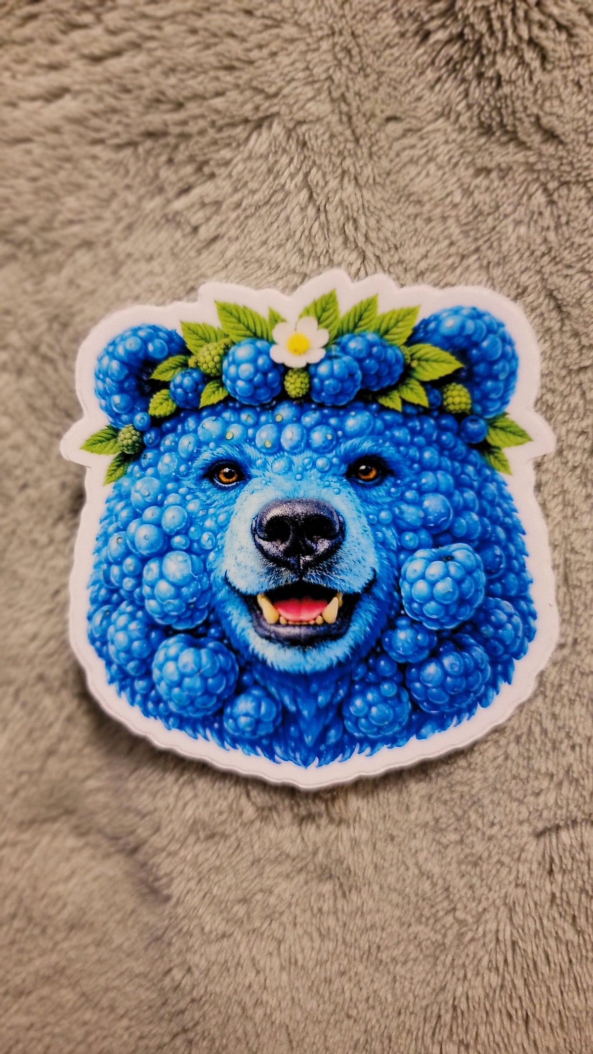blue-raspBEARy vinyl sticker