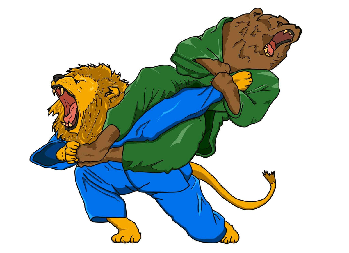 Bear v Lion Sticker